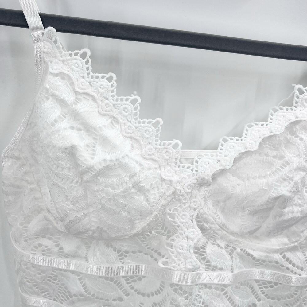 Y2K Fairy White Floral Lace Corset Bustier EDC Womens Size Large - Picture 3 of 7